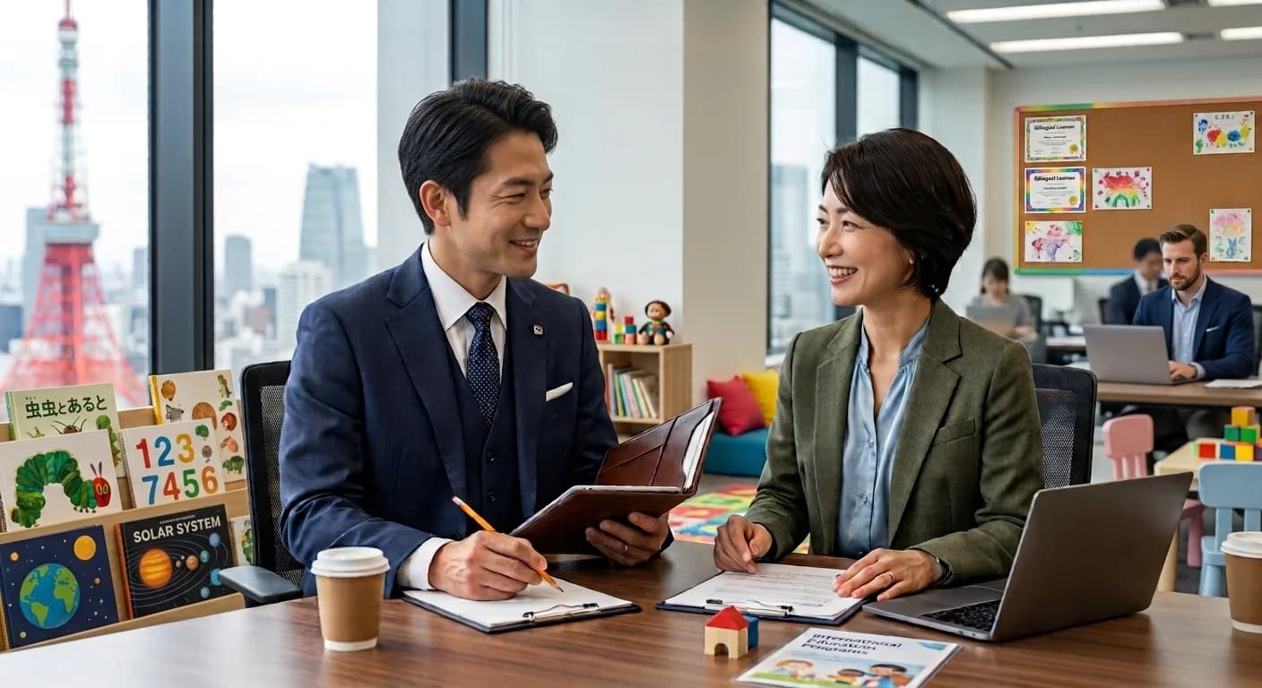 エージェントと求人企業の担当者が打ち合わせをしている様子